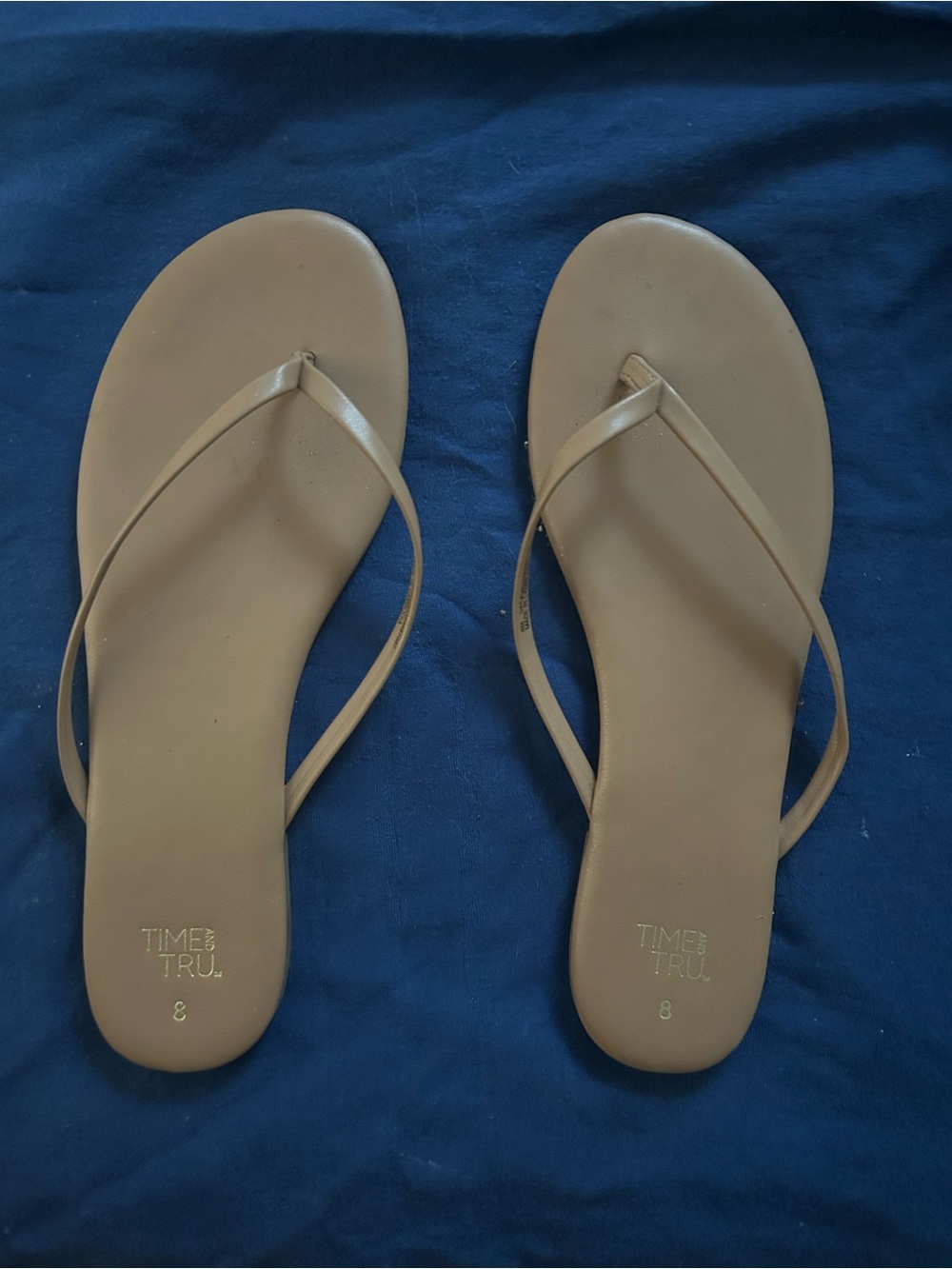 Time and Tru Tan Minimalist Thong Sandals